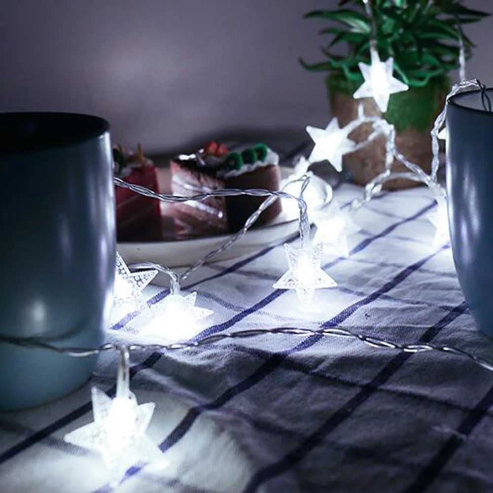 LED String Lights Outdoor Star Chain Lights Garland Lights Bulb Fairy Lights Party Home Wedding Garden Christmas Decor XJ250612