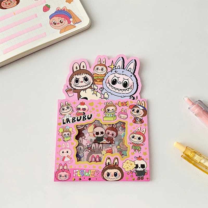 5pcs Labubu Series Cartoon Stickers Cute Stickers for Children Creative Handbook Material Stickers Labubu Waterproof Sticker W250613