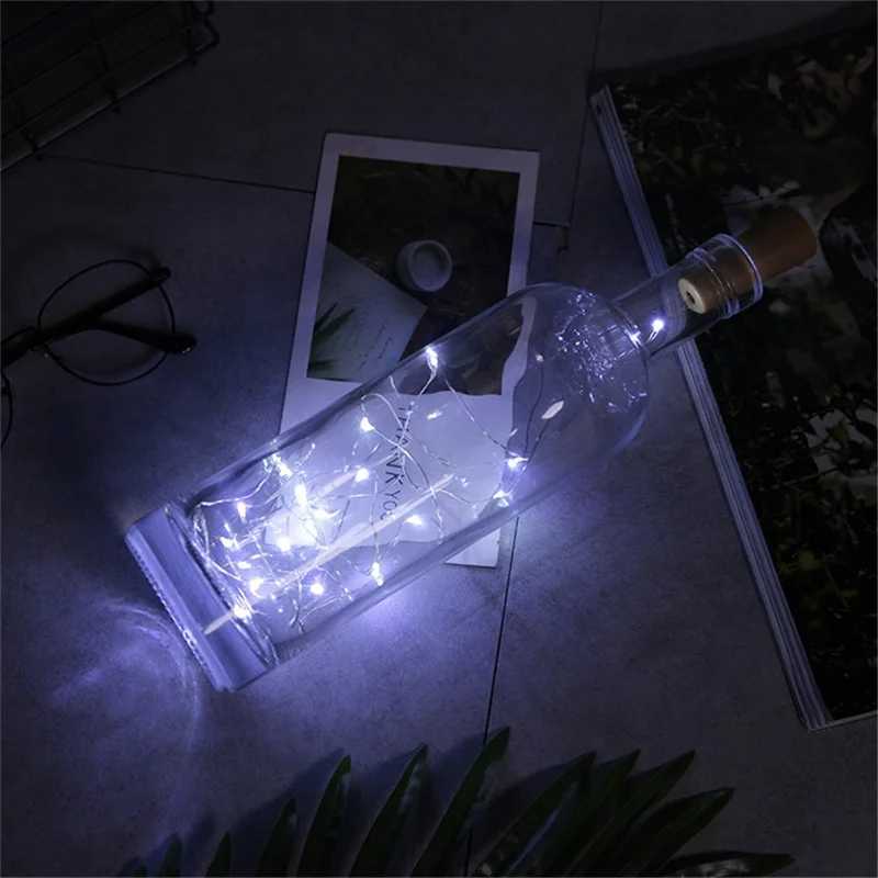 3.28FT 1M 10 LED Cork Shaped Copper Wire String Light Wine Bottle LR44 Battery Wine Bottle for Glass Craft Christmas Party Decoration XJ250612