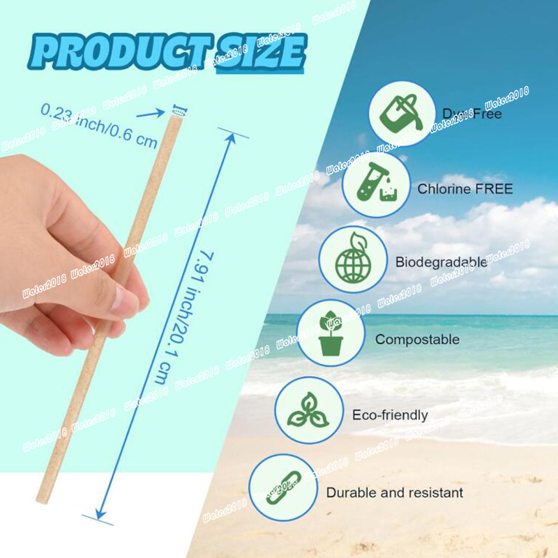 Sugarcane Straws Biodegradable Drink Straw Disposable Compostable Straws For Hot Cold Drinks Beverages Coffee