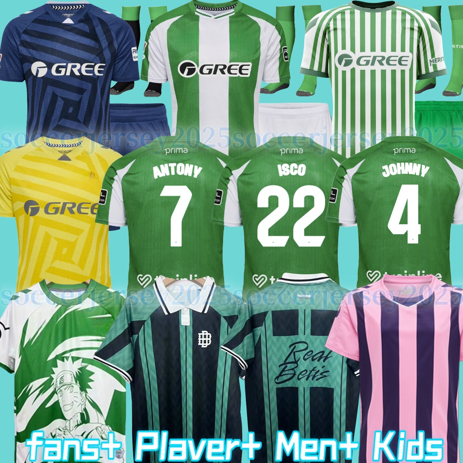 24 25 26 Real Betis ISCO Soccer Jerseys 2025 JOAQUIN FEKIR B.IGLESIAS CANALES WILLIAN J Shirt WILLIAM CAMARASA JUANMI VICTOR RUIZ Men Kids Kit Football Shirts Uniform
