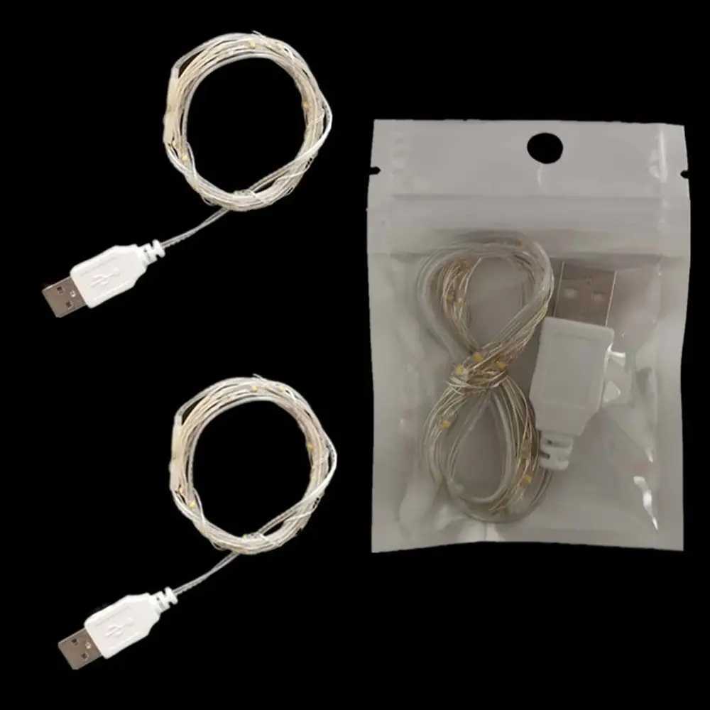 USB LED String Light Copper Silver Wire White Colorful Fairy Light 1/2/3/5/10M 5V Garland LightXJ250612