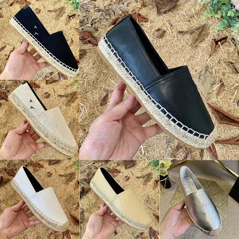 Designer Espadrilles Locs pour femmes Cassandre Leather Espadrille Canvas Casual Shoes Broidered Lettres Slip on Sneakers 852