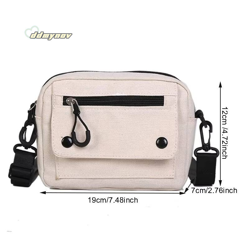 Women Canvas Handbags Korean Mini Student Cell Phone Simple Small Crossbody Casual Ladies Zipper Shoulder Bag ddmynov