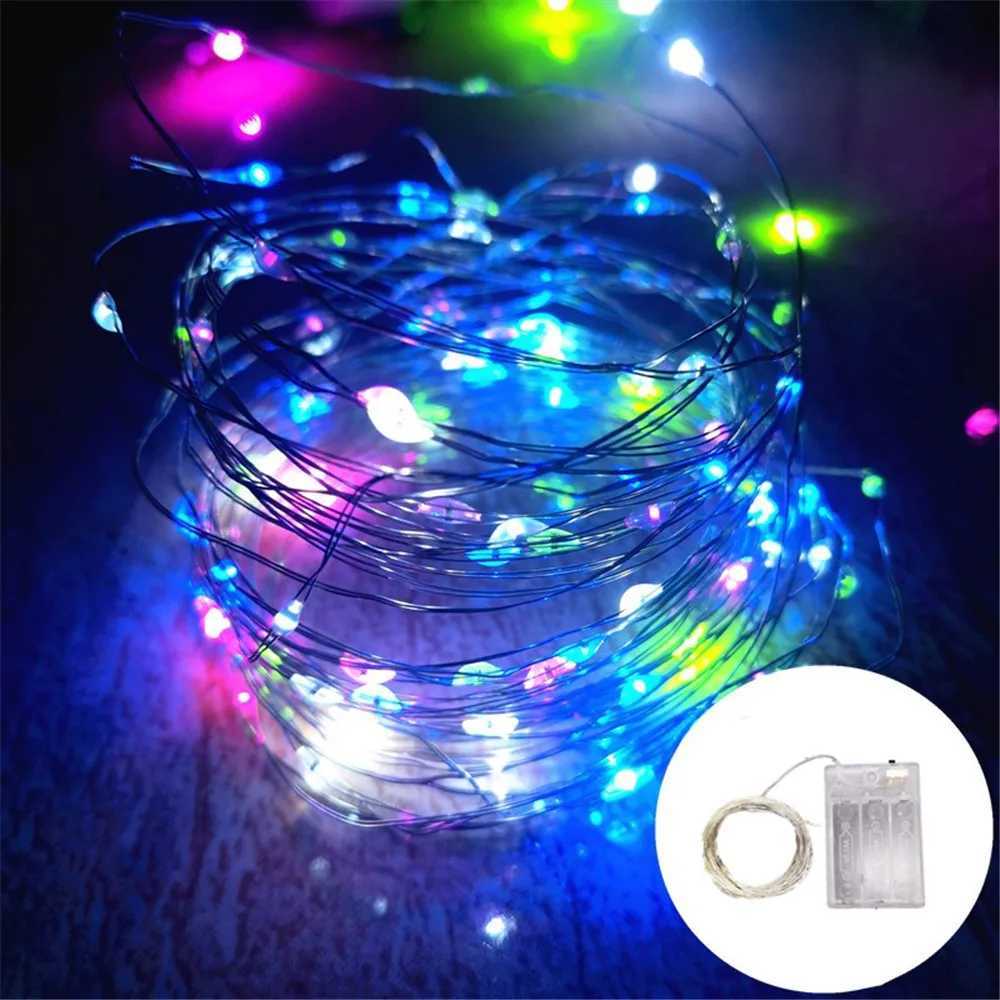 2/5/10M Copper Wire LED String Lights Holiday Lighting Fairy Garland for Wedding Birthday Halloween Party Decoration XJ250612