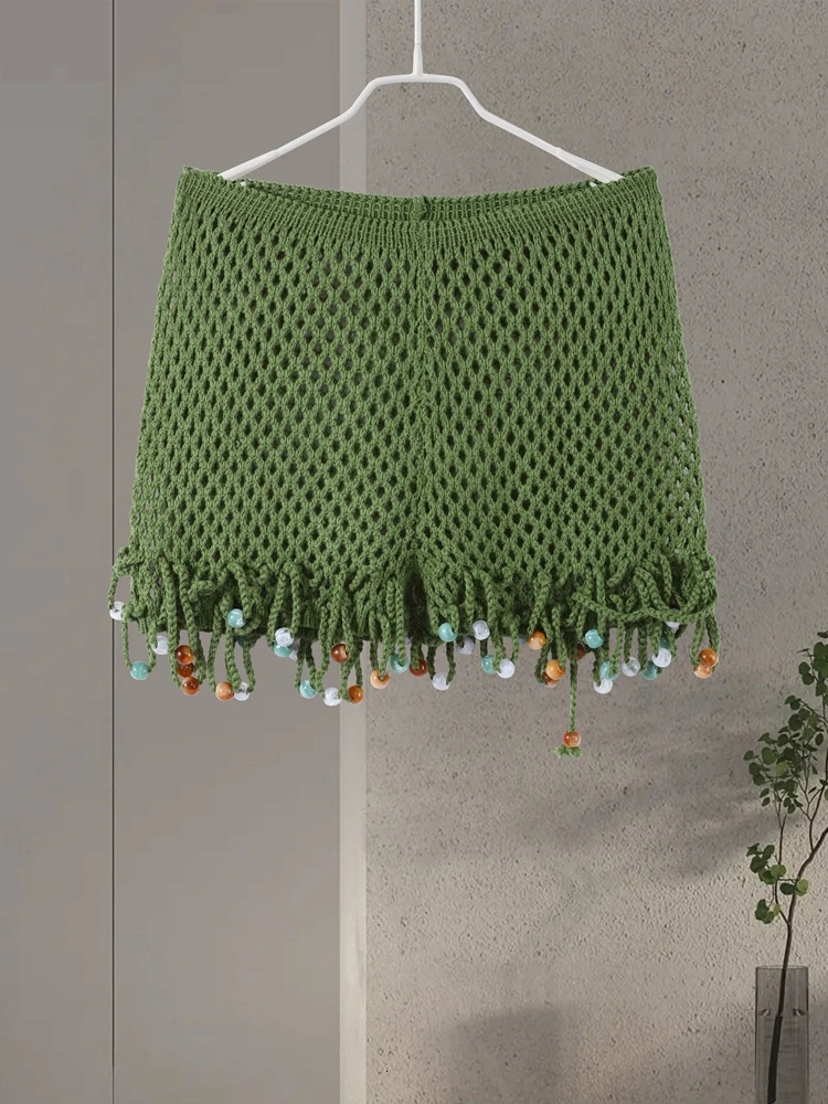 Sexy Beach Knit Womens Sets Crochet Flower Bikini Mini Skirt Female Suits Summer Halter Sleeveless Backless Top Skirts Set 250610