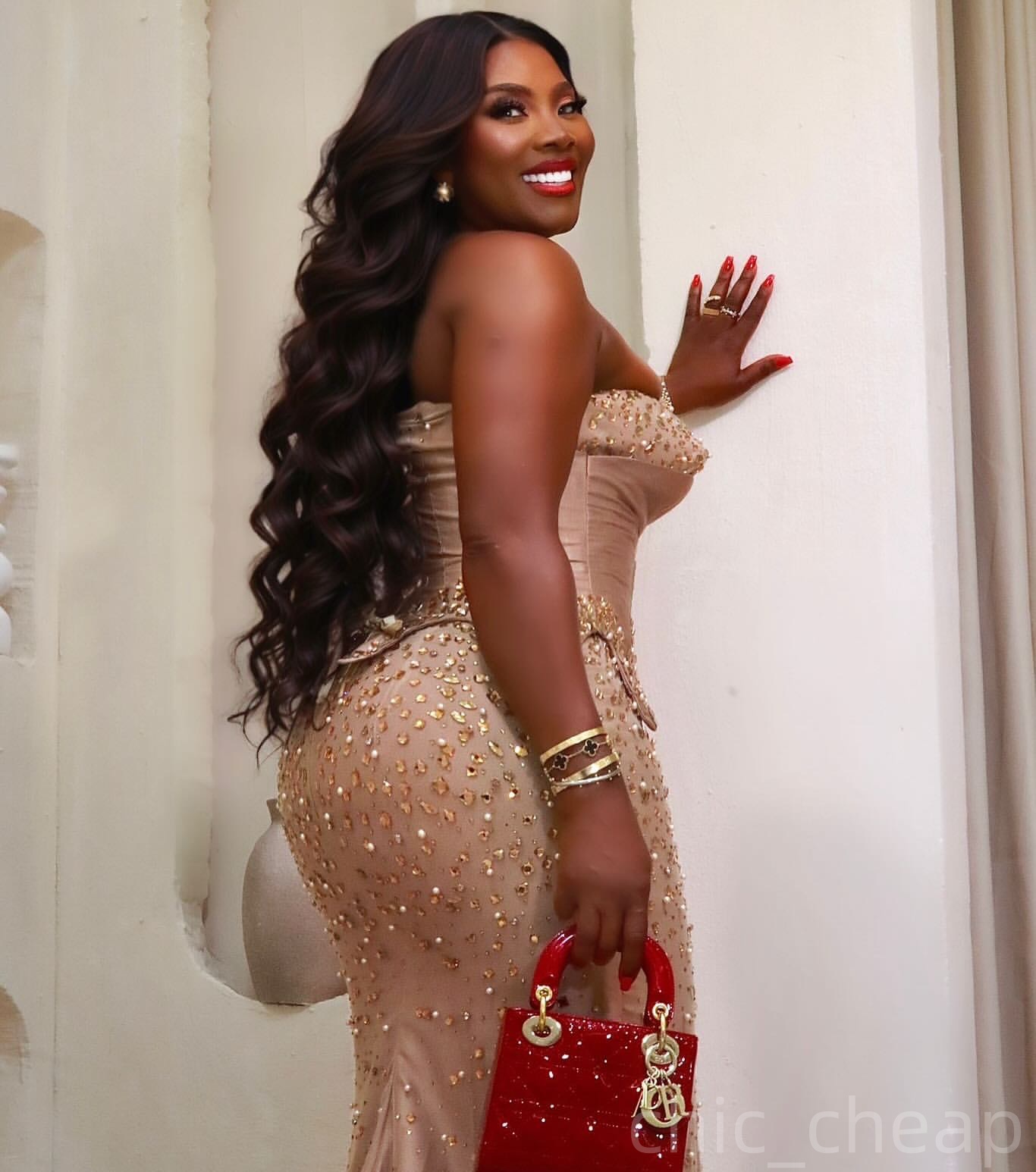 Champagne Mermaid Prom Dresses 2025 Crystals Beaded Luxurious Evening Formal Party Second Birthday Engagement Gowns Plus Size Dress For Special Occasi