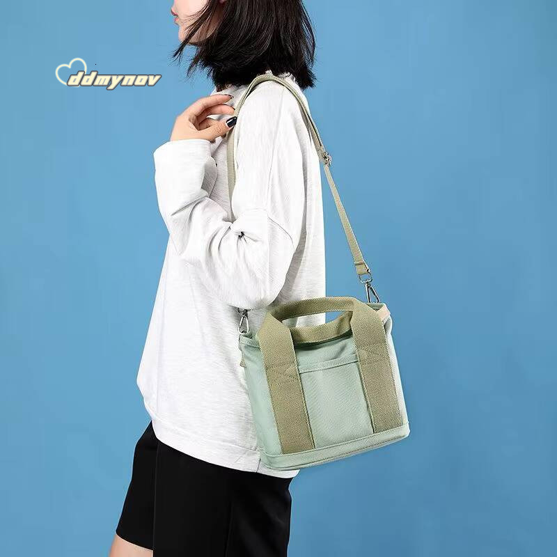 Xierya Women Small with Zipper Fashion Lady Single Shoulder Portable Thickened Canvas Mobile Phone Bucket Tote Bag ddmynov