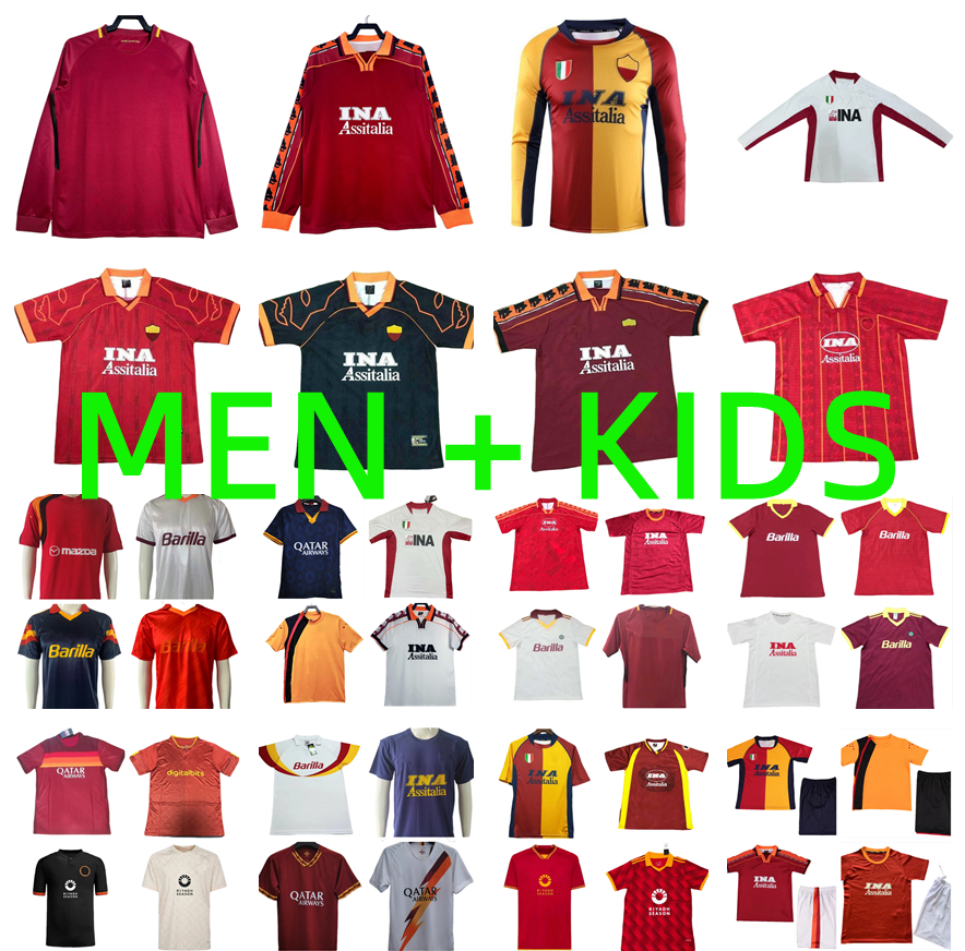 1989 1990 1998 1999 TOTTI NAKATA ROMA Retro Soccer Jerseys 92 94 95 96 97 98 99 00 01 02 05 06 17 18 BATUSTUTA CASSANO STATUTO DE ROSSI DZEKO Football Shirts Long sleeves