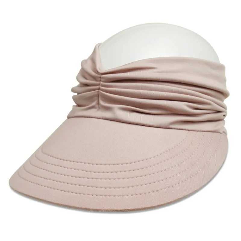 Adjustable Fashion Hat Womens Anti-UV Wide Brim Visor Outdoor Exercise Hat Travel Caps Ice Silk Beach Summer Sun Protection Hats U250613