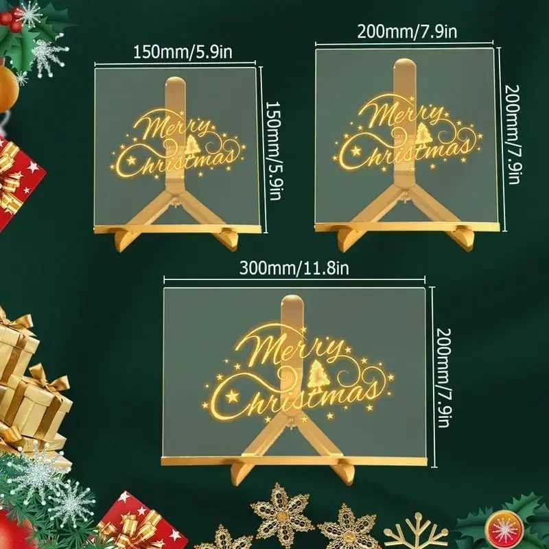 Acrylic Clear Light Up Drawing Board Glow Memo LED Rewritable Message Board Kids DIY Toys with 7 Color Markers Pen and Stand L250612