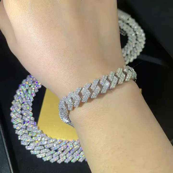 OACOCA OACOCA Fashion Iced Cuban Chain Vvs Moissanite Hip Hop Jewelry 8mm 10mm Custom Necklace
