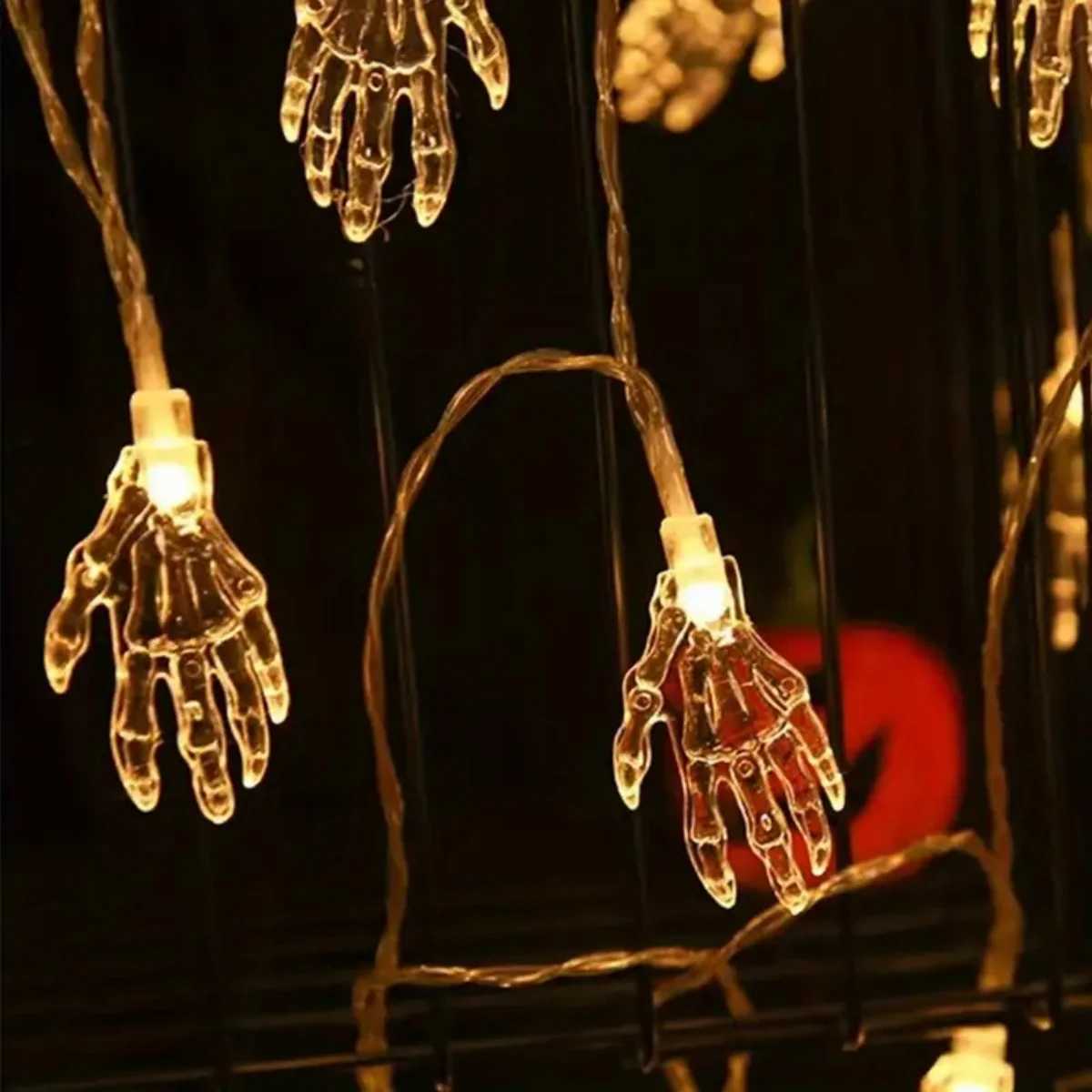 1pc LED Ghost Claw Decoration String Lights Horror Atmosphere Halloween Lamp Battery Operated Suitable For Haunted Party Decor XJ250612