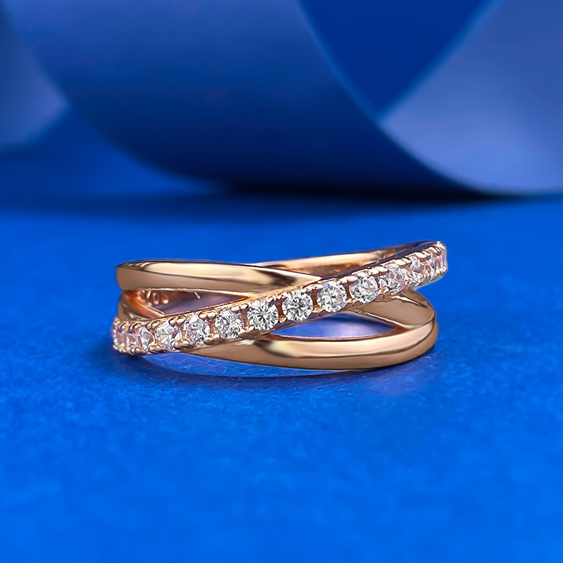 2025 Unique Ins Top Sell Wedding Rings Luxury Jewelry Real 100% 925 Sterling Silver Rose Designer Gold Fill Pave White Lab Moissanite Diamond Eternity