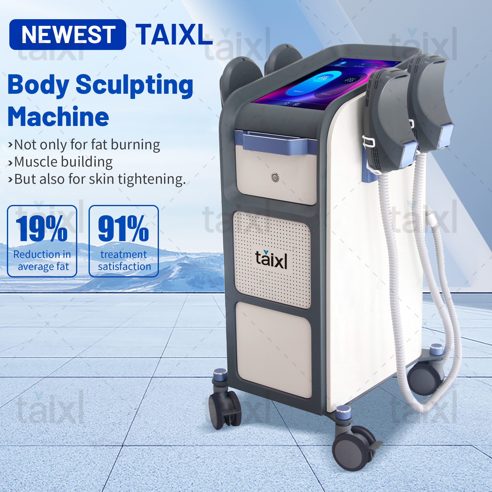 EMS TAIXL 6500W Body Sculpting Machine Professional EMS 15 Tesla Nova Electromagnetic Muscle Stimulation Machine