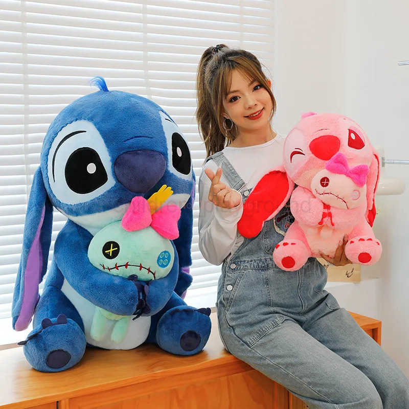 DISNEY30-45cm Disney Lilo Stitch Doll Scrump Cartoon Pink Angel Plush Toy Cute Anime Soft Stuffed Kawaii ChildrenS Birthday Gift W250623