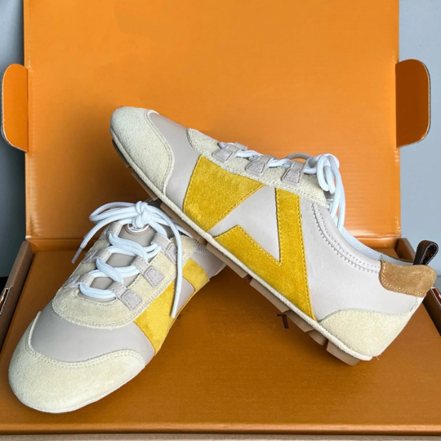 Designer Shoes fashion Women sneaker luxury Sneakerina lambskin suede calf leather sneaker outdoors Casual De Xun training shoes Size 35-41