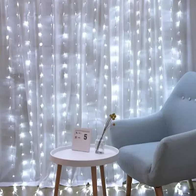 USB Curtain LED String Lights 3/4/6M Remote Control Bedroom Holiday Wedding Birthday Christmas Decoration Fairy Garland Lamp XJ250612