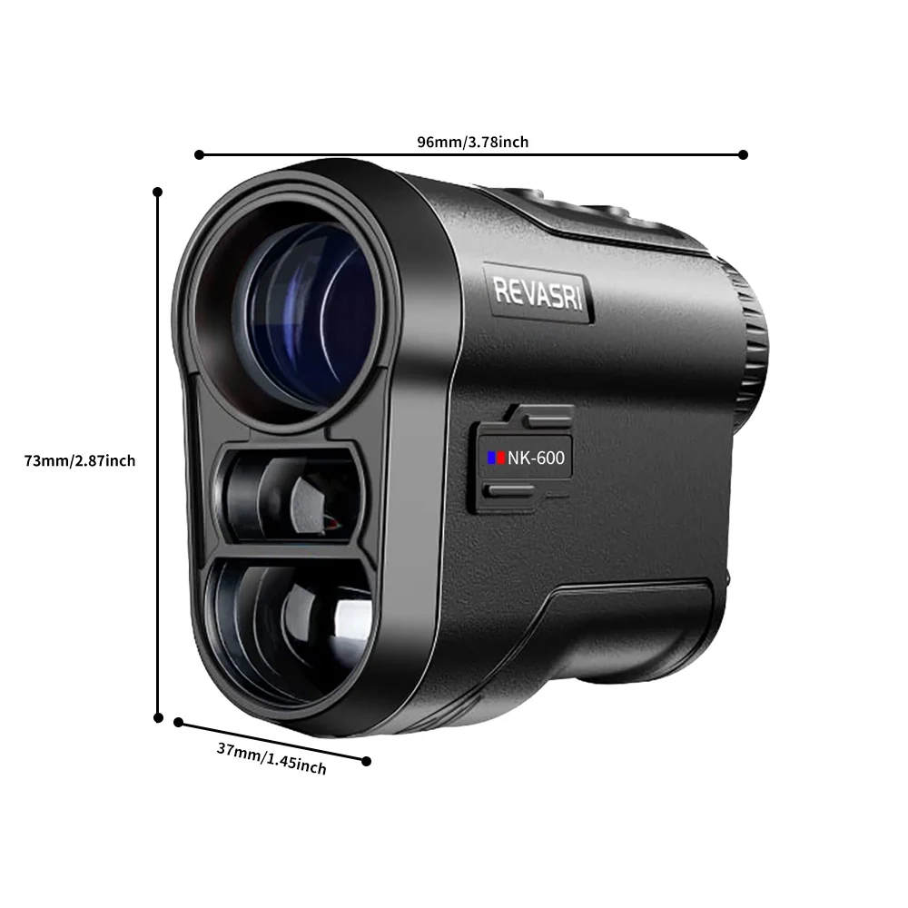 REVASRI 600M/Yards Golf Laser Rangefinder with Slope Compensation Flagpole Lock Vibration USB Rechargeable for Golfing