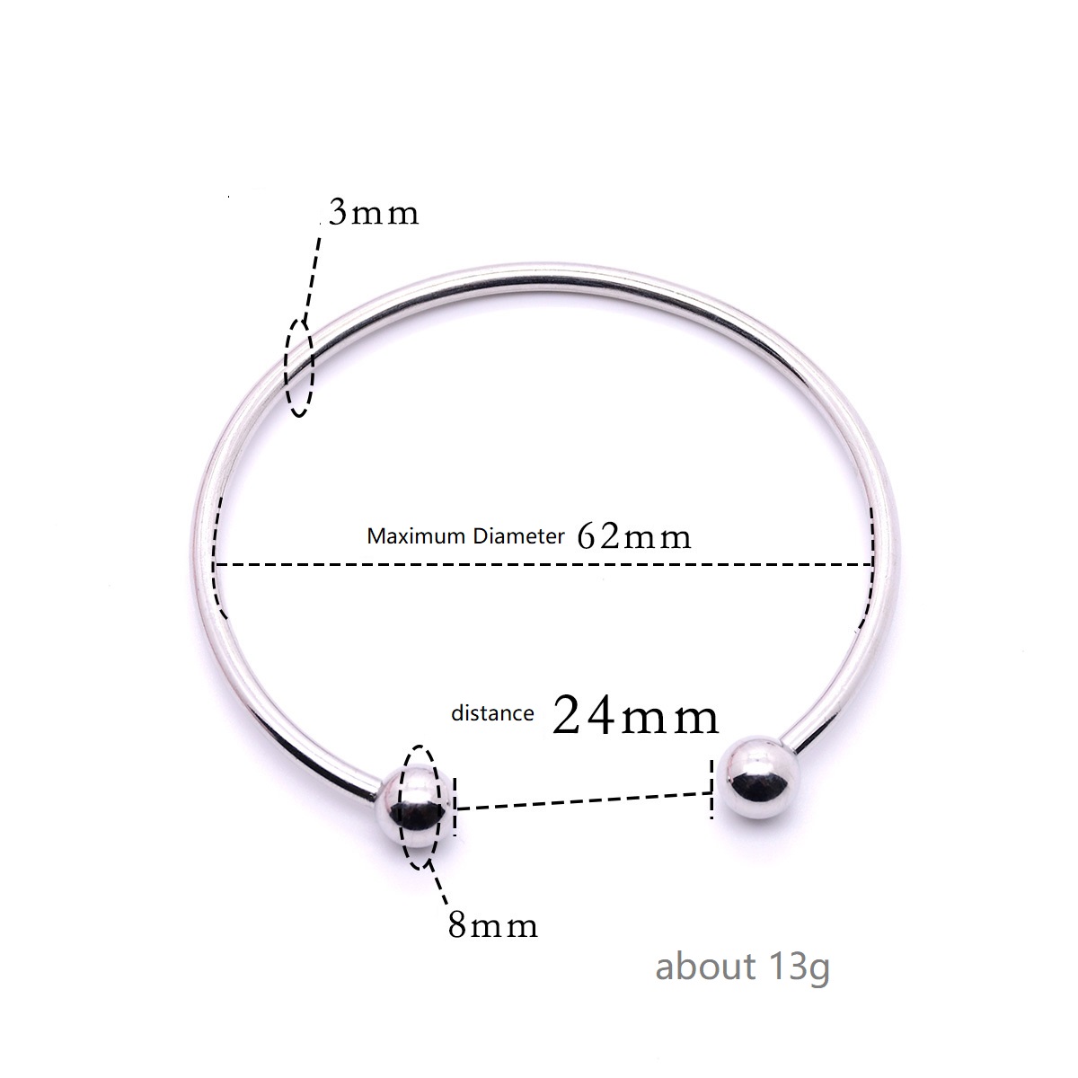 Women's Stainless Steel C-Shaped Cuff Bangle with Customizable Screws for European Beads Charms DIY Bracelet