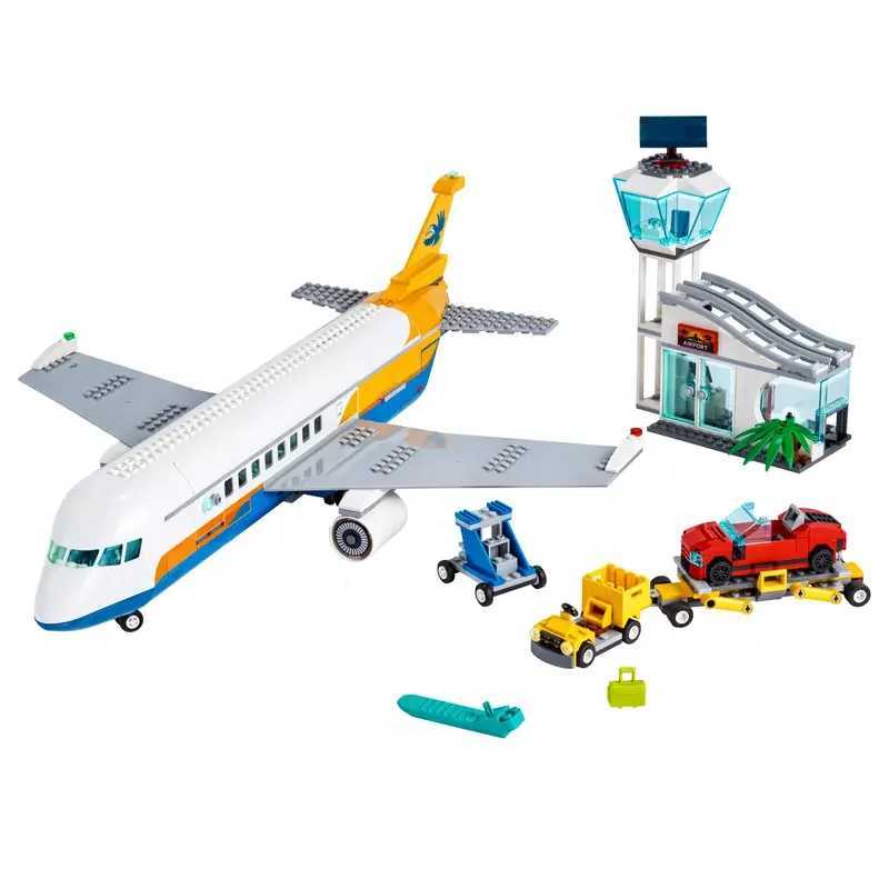 Compatible Brands Brick Sets City Series Building Blocks Passenger Airplane Airport Terminal MOC Toys for Kids Gift L250610