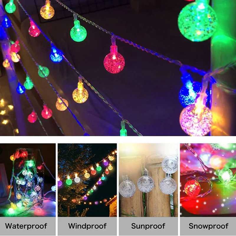 10/20/30/40LED Globe String Lights Fairy Lights Battery Operated String Lights Waterproof For Party Patio Garden Christmas Decoration XJ250612