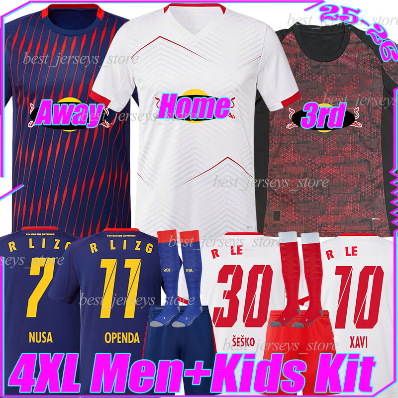 4XL 2025/26 RBL Leipziges 3rd Soccer Jerseys SESKO OPENDA NUSA XAVI ORBAN KAMPL POULSEN BAUMGARTNER BAKU RAUM GEERTRUIDA men kids kits socks set football shirts