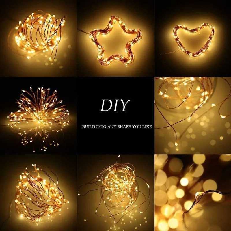 2 Pack Solar Fairy Lights 300LED Solar String Lights Outdoor Waterproof 8 Modes Copper Wire Twinkle Light XJ250612