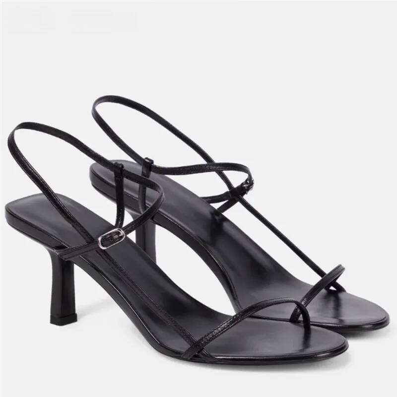 Thin French sandals women in summer 2025, with a single buckle strap for women, slim and open toed high heels