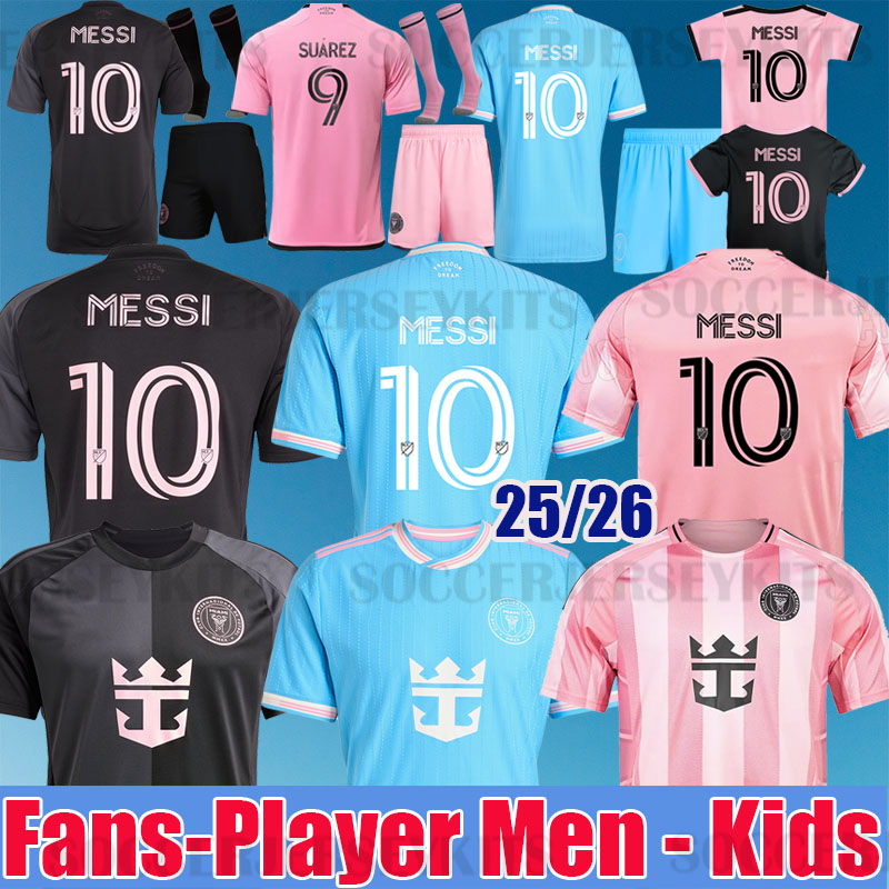2025 2026 inter maimi soccer jerseys inter miamikids football kits inter miamia jersey football FANS PLAYER MEN KIDS KIT SETS 25 26 interes miamis pink