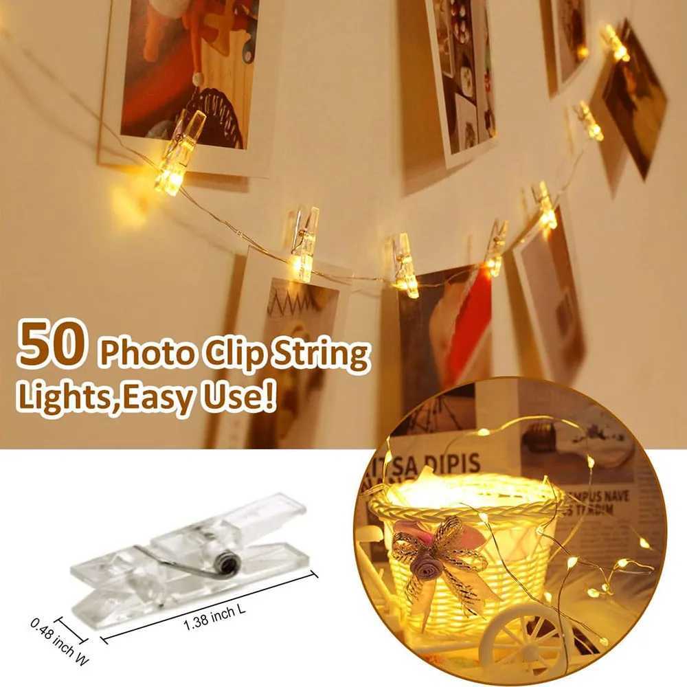 Photo Clip String Lights LED Fairy Lights Picture Clips USB Powered String Light with Clips for Bedroom Christmas Party Decor XJ250612