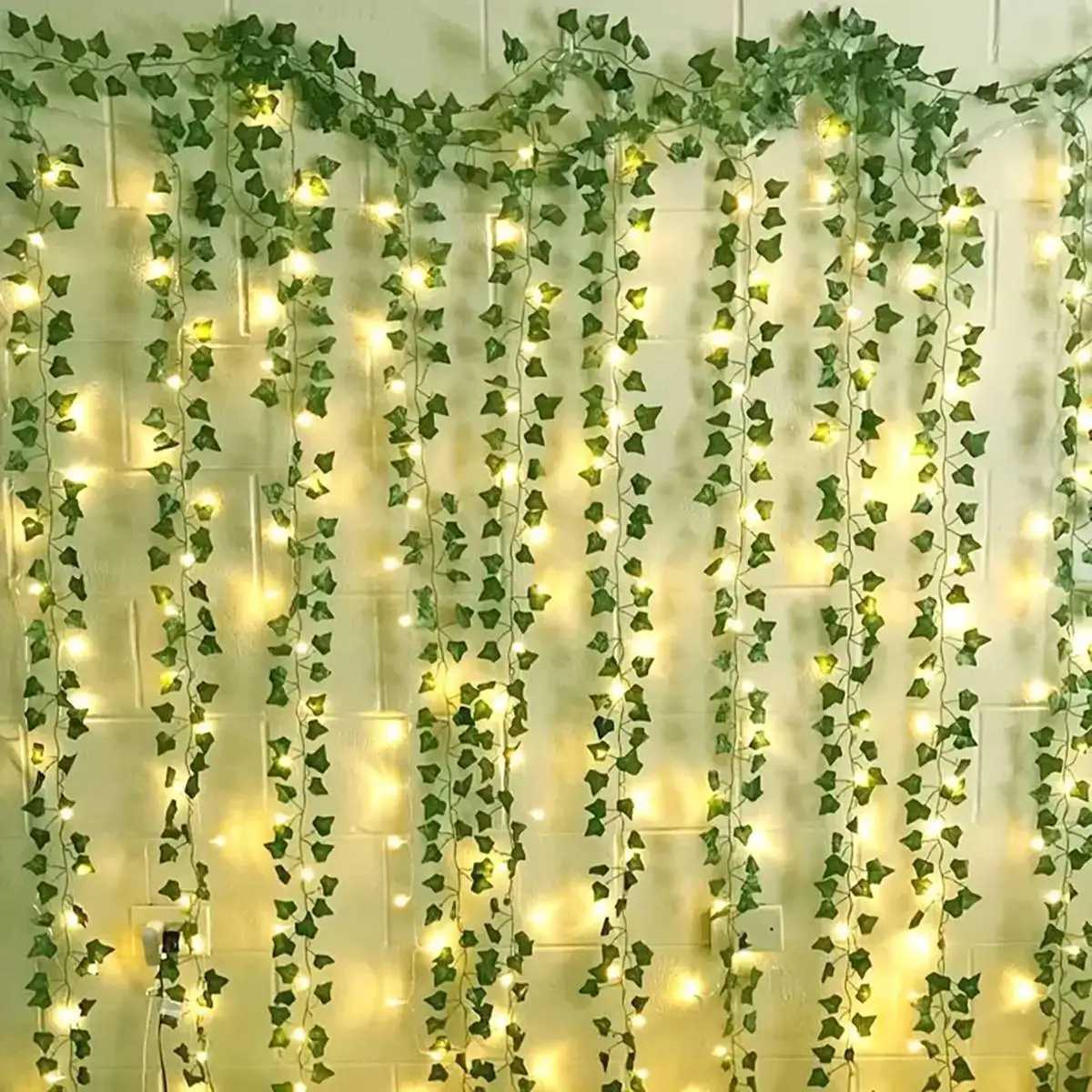 12 Packs Vine Hanging Garland String Light Artificial Ivy LED String Light For Bedroom Wedding Party Garden Wall Room Home Decor XJ250612