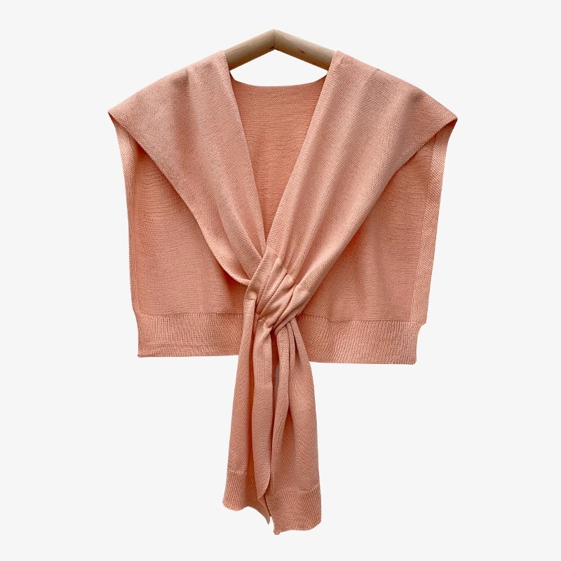K1011 Green knitted shawl female Korean style outerwear waistcoat summer air-conditioned room shoulder neck shawl spring and autumn decorative collar