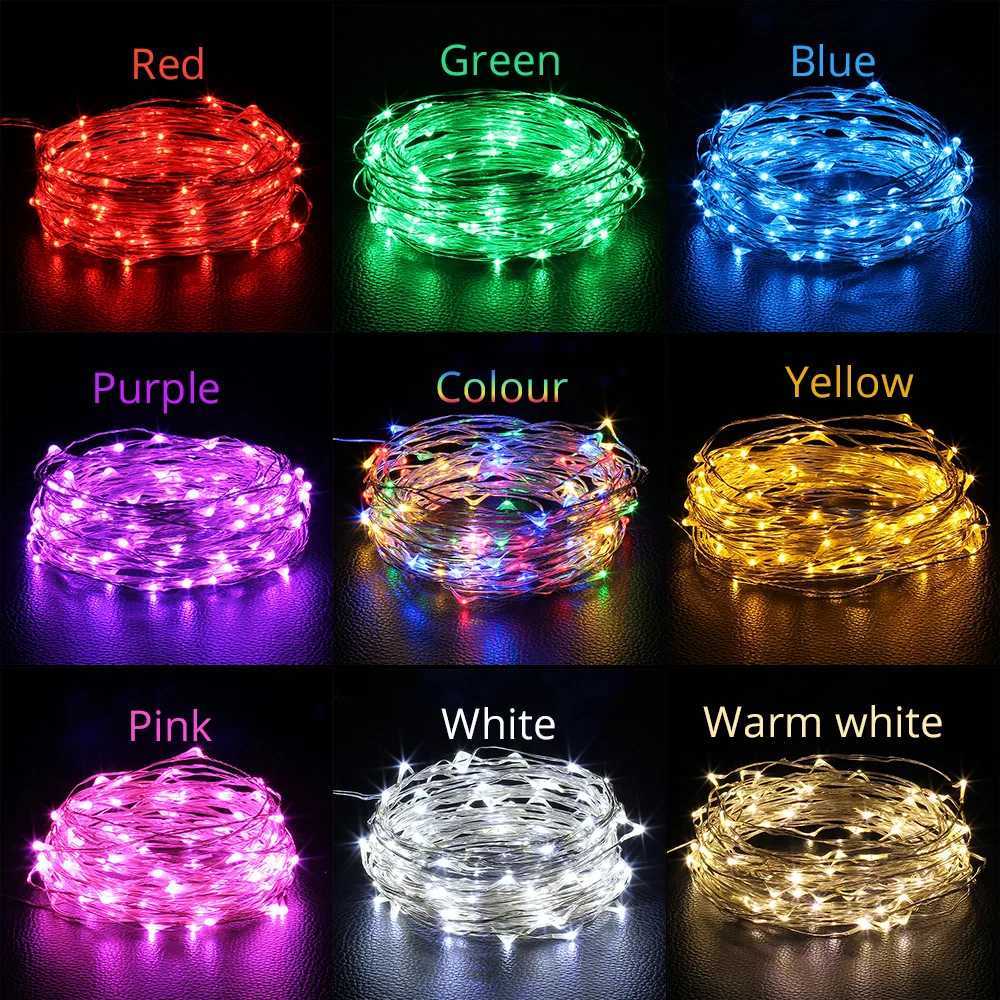 2M 3M 5M 10M Led Lights Chain Copper Wire USB Or Battery Powered led String light Fairy Light For Christmas Lights Wedding PartyXJ250612