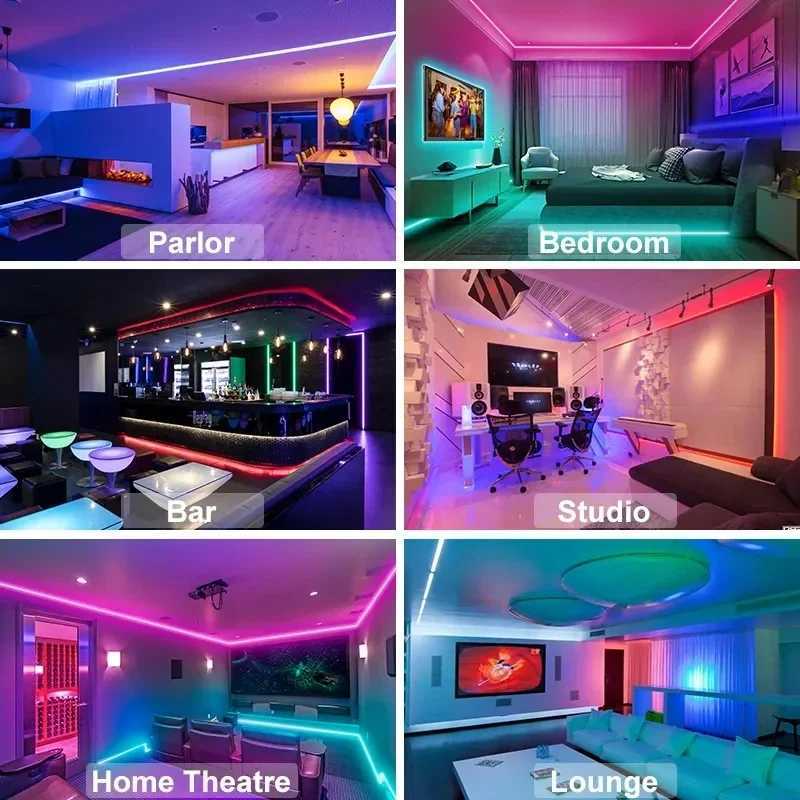USB LED Strip Lights RGB 5050 LED Light Bluetooth App Control Flexible LED Lamp Ribbon For Room Decor TV BackLight Diode Tape XJ250612