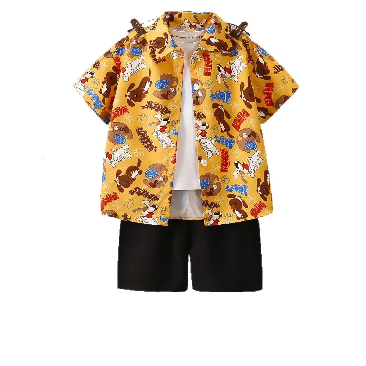 Summer Babys Boys Clothes Set Children Boys Cartoon T-shirts Shorts 2PCS Beach Outfits Kids Boys Tracksuits Vacation Suits 250613