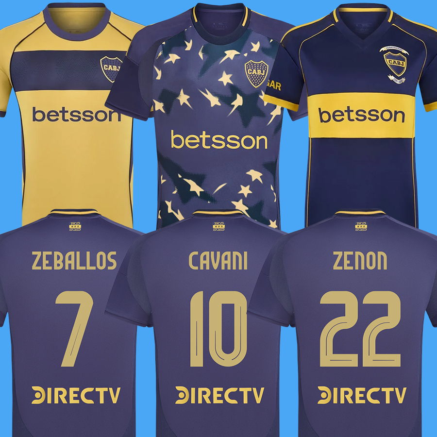 2025 Boca Juniors Soccer Jerseys 120 Years CAVANI JANSON MEDINA VILLA FERNANDEZ BENEDETTO ZEBALLOS maillots BLONDEL BARCO TABORDA Football Shirts men kids 25 26