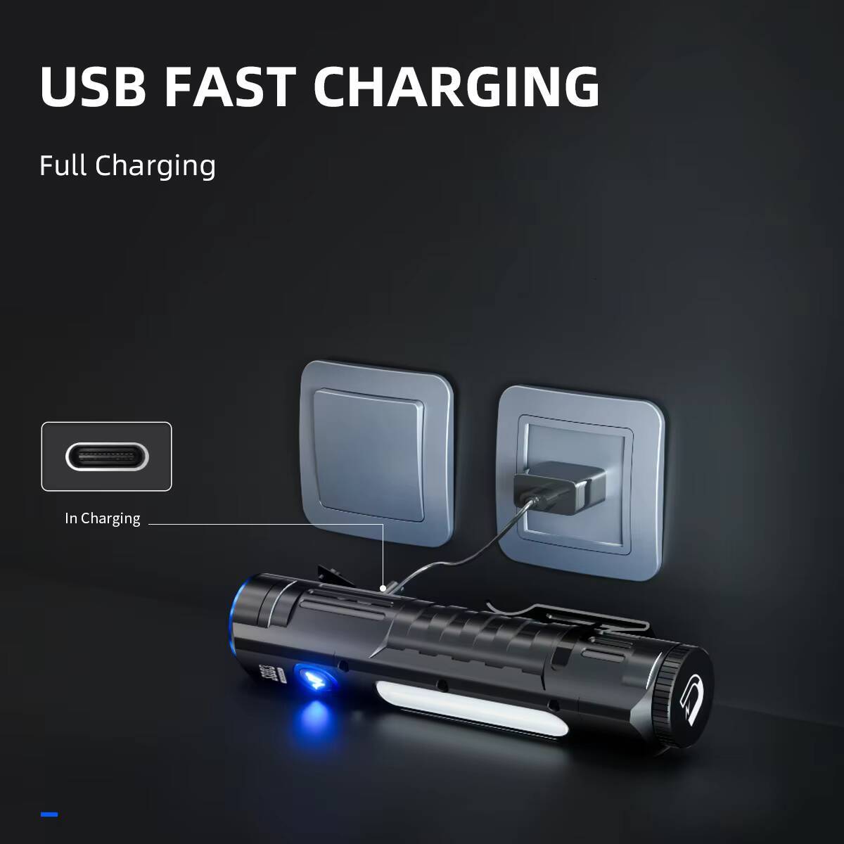 WARSUN Rechargeable High Lumens Super Bright Magnet Flash Light Powerful Handheld LED Portable Waterproof Flashlight tues