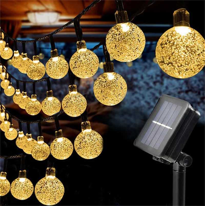 5/7/12m Outdoor LED Crystal Globe Light Solar Fairy Light Solar String Light for Easter Wedding Party Decoration XJ250612