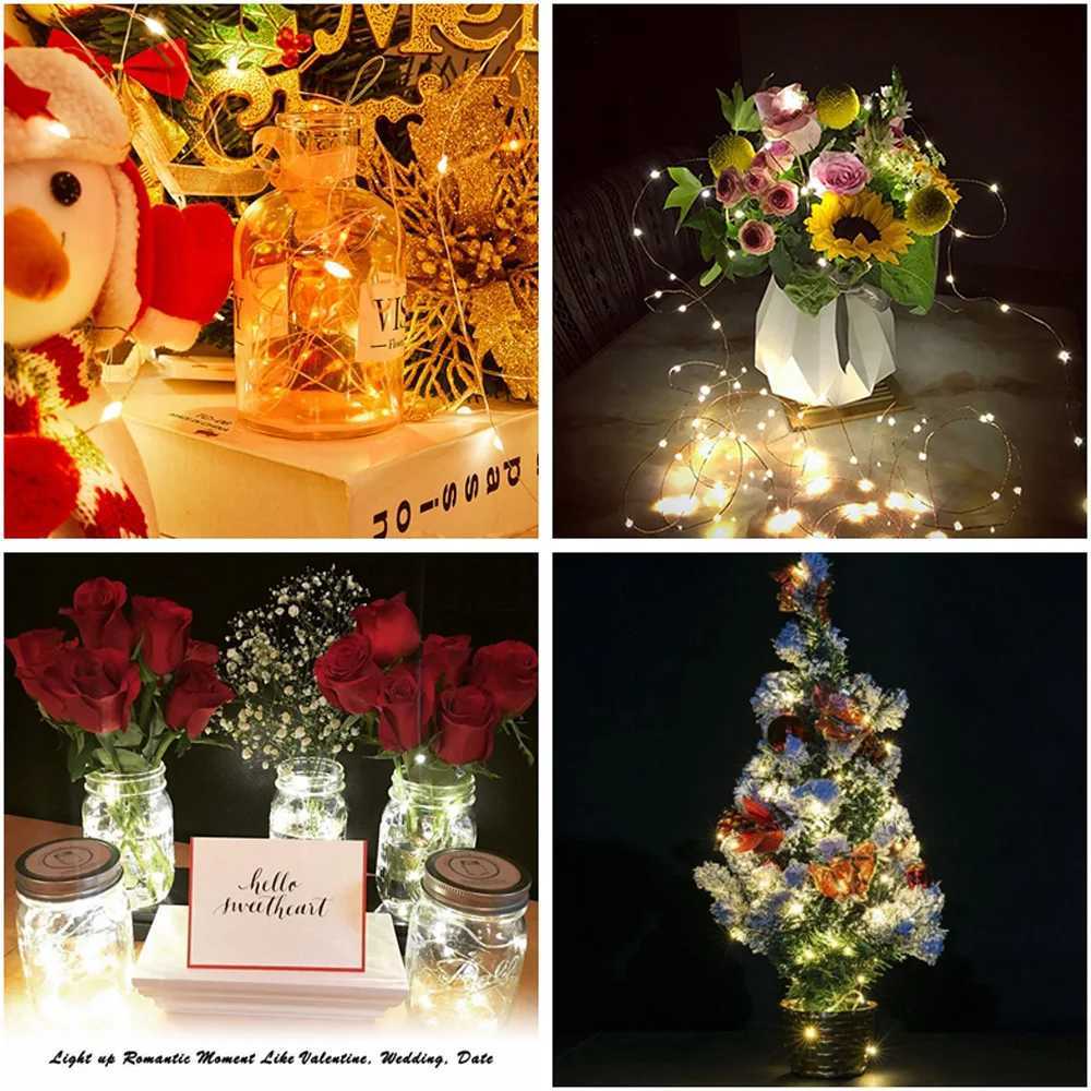 Waterproof Fairy Light Copper Wire LED String Lights Battery Powered 1M 2M 3M Garland Christmas Wedding Party Decoration Lamp XJ250612