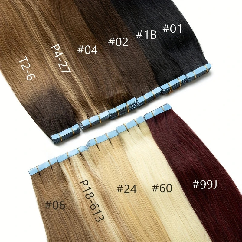 Moresoo Tape in Human Hair Extensions Balayage Blonde Hair Hair Natural Soft Skin Weft Straight Seamless Hair Tape in Hair 241203