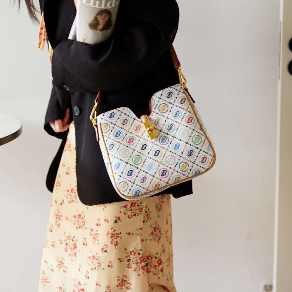 Women's Bags Designer Crossbody For Women Spring Summer New Dopamine Color Block Print Commuter Shoulder Underarm Bag