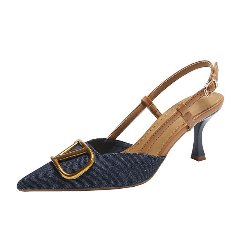free shipping new designer Dress Shoes high heels sandals women Stiletto Heel womens indoor outdoor casual denim pointed toe shoe trainers