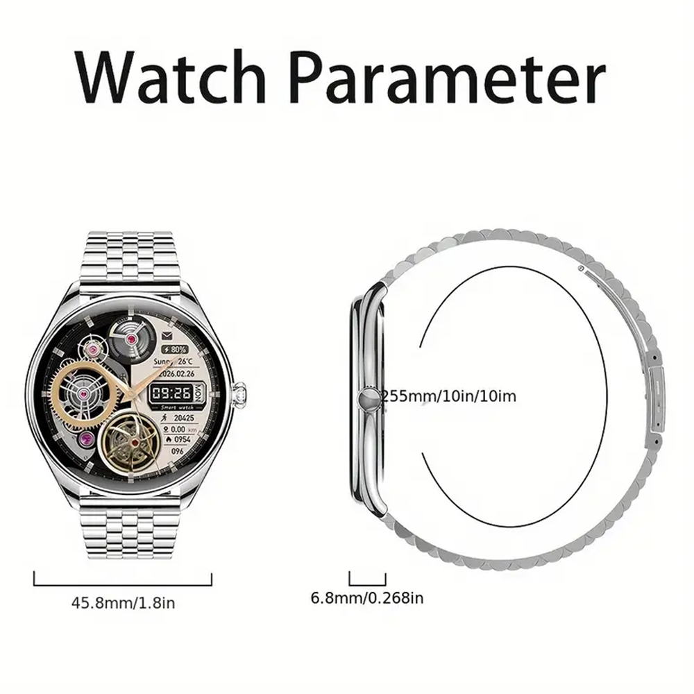 Ultra Thin Smart Watch Bluetooth Call Heart Rate Waterproof Sport Smartwatch Man