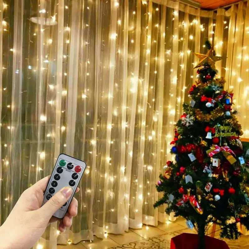 3M/6M LED Garland Curtain Lights 8 Modes USB Remote Control Fairy Lights String Wedding Christmas Decoration for Home Bedroom Lamp XJ250612