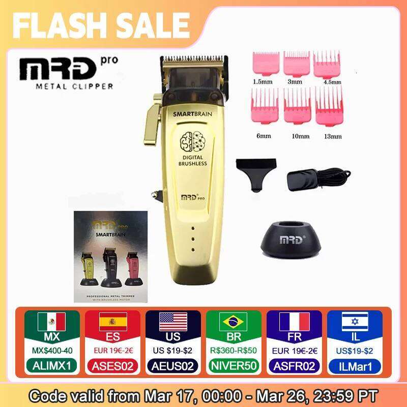 Hc-90-4 MRD Smart Brain Hair Clipper Men's Professional Full Metal Lift Height Torque Digital Brushless Motor Cordless Trimmer
