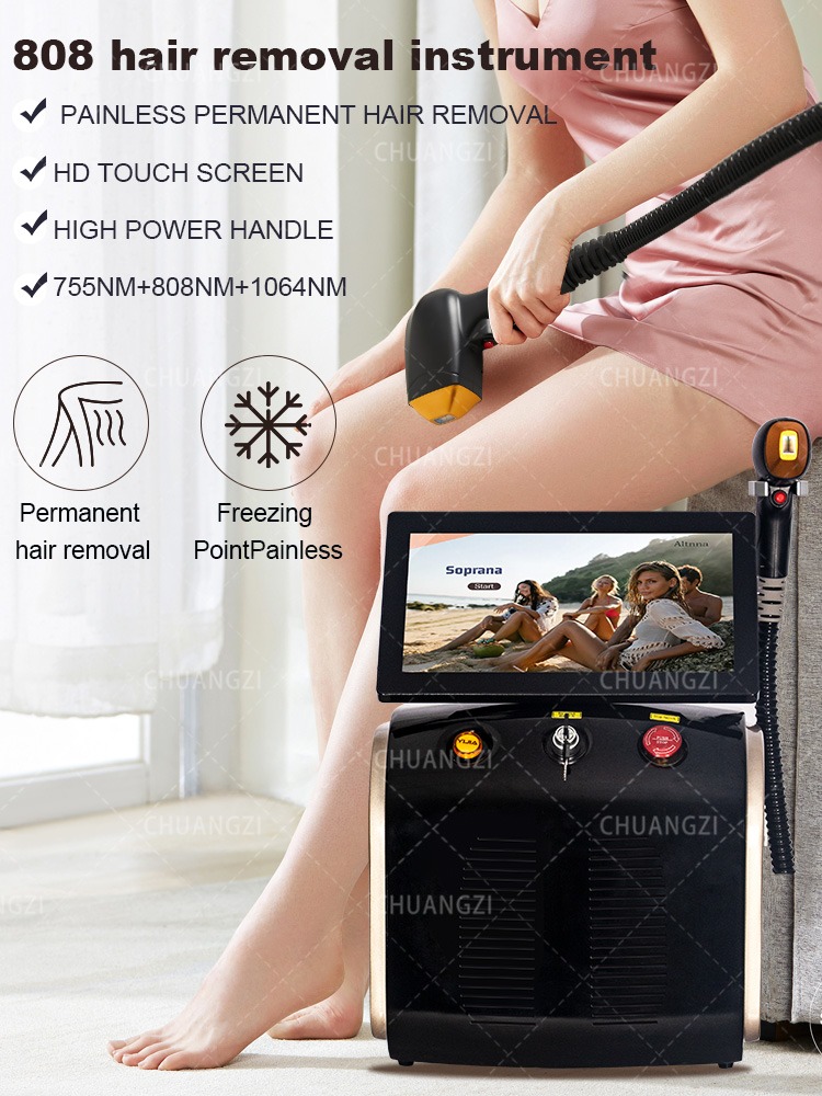 2025 New Powerful 3500W Alexandrite Ice Platinum Laser Epilator Professional 808nm Diode Laser Machine 3 wavelength Permanent Hair Remover for Woman