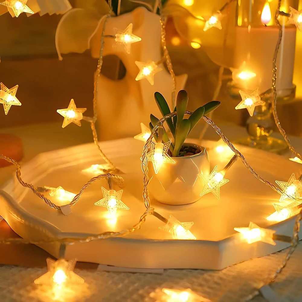 LED Star String Lights USB/Battery Operated Fairy Lights Christmas Garland For Party Wedding Home Outdoor Patio Decoration XJ250612