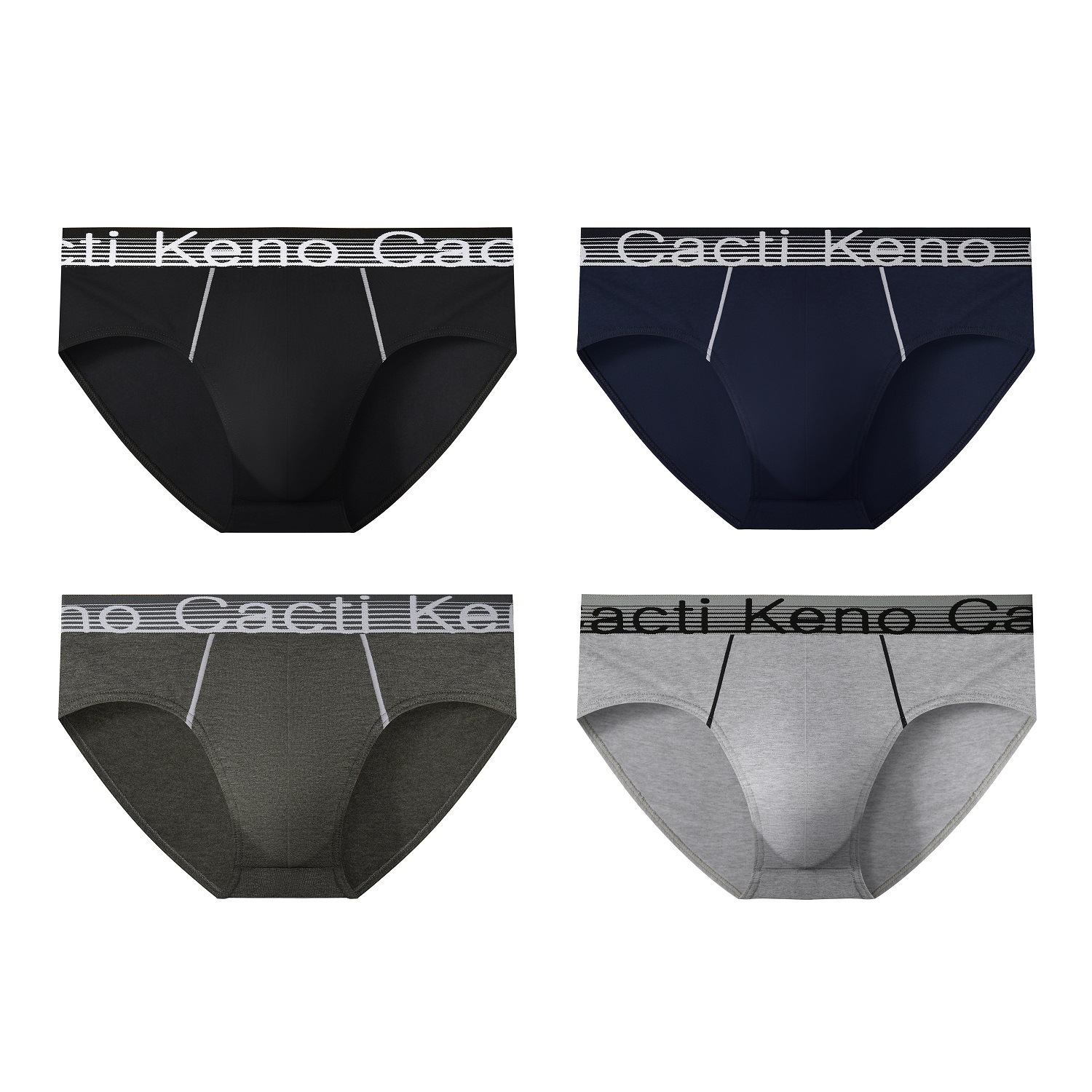 4PC Men's Mid Rise Cotton Briefs, Plus Size Solid Color Fashion Underwear Free Shipping