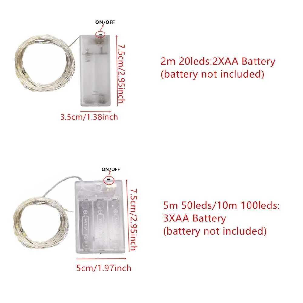 2/5/10M Copper Wire LED String Lights Holiday Lighting Fairy Garland for Wedding Birthday Halloween Party Decoration XJ250612